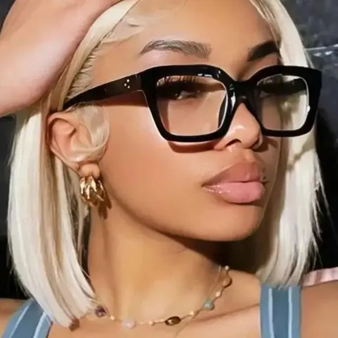 Square Transparent Lens Decorative Glasses, Trendy Casual Glasses, Fashionable Frames Glasses, Stylish Square Frames, Simple Clean Frame Design, Suitable for Reading Learning TV Computer Phone Daily Wear, Square Eyeglasses, Stylish Trendy Eyewear