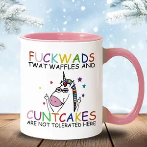 BNB [Newest Gift] Fuukwads Twat Waffles And Cuntcakes Are Not Tolerated Here Mug Unicorn Mug Drink Classic, Gift for Her, Gift for Daughter, Christmas Gifs, Funny Gift Mug For Best Friend Cup Ceramic Drinkware Tea Tumbler Reuse Coffee