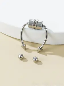 1pc Fake Septum Rings Magnetic Fake Nose Ring with 2pcs Remplacement Balls Stainless Steel for Women Men Non Piercing Jewelry