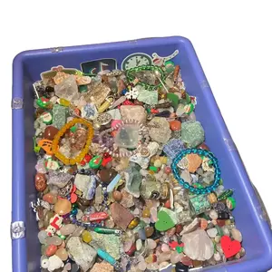 Tumbled crystal stones box Winter Confetti - 8oz Raw Quartz, stone chips and seasonal Charms Limited
