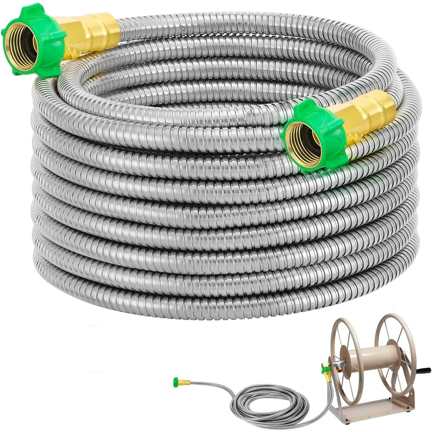 with Female to Female Connector - 25ft Leakproof Leader Hose for Reel, 304 Pipe for Car Pet