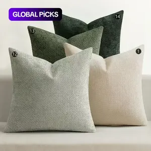 Boho Farmhouse Sage Pillow Covers Set of 4, 18x18 Inches, Modern Nordic Style, Soft Velvet, Christmas Home Decor, Sofa Bed Living Room #GLOBAL PICKS