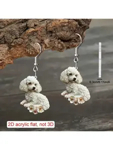 2D plane cute puppy ear accessory gift versatile design ear pendant small and unique acrylic 2D earrings