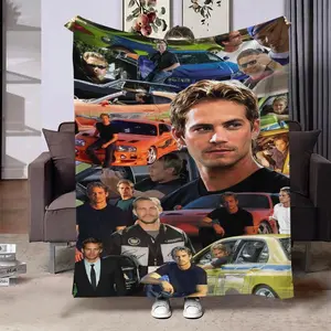 Paul Walker Legendary Car Theme Blanket, Multi-functional Flannel Blanket, Gift Blanket, Sofa Blanket, Air Conditioning Blanket, Tourist Blanket, Soft Warming Blanket