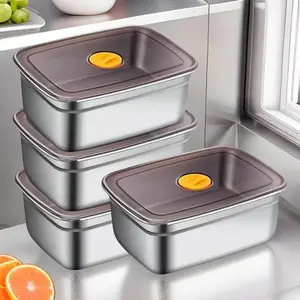 Stainless Steel Food Storage Box, 3pcs Reusable Food Storage Container with Lid, Food Preservation Container for Home Kitchen Outdoor Picnic