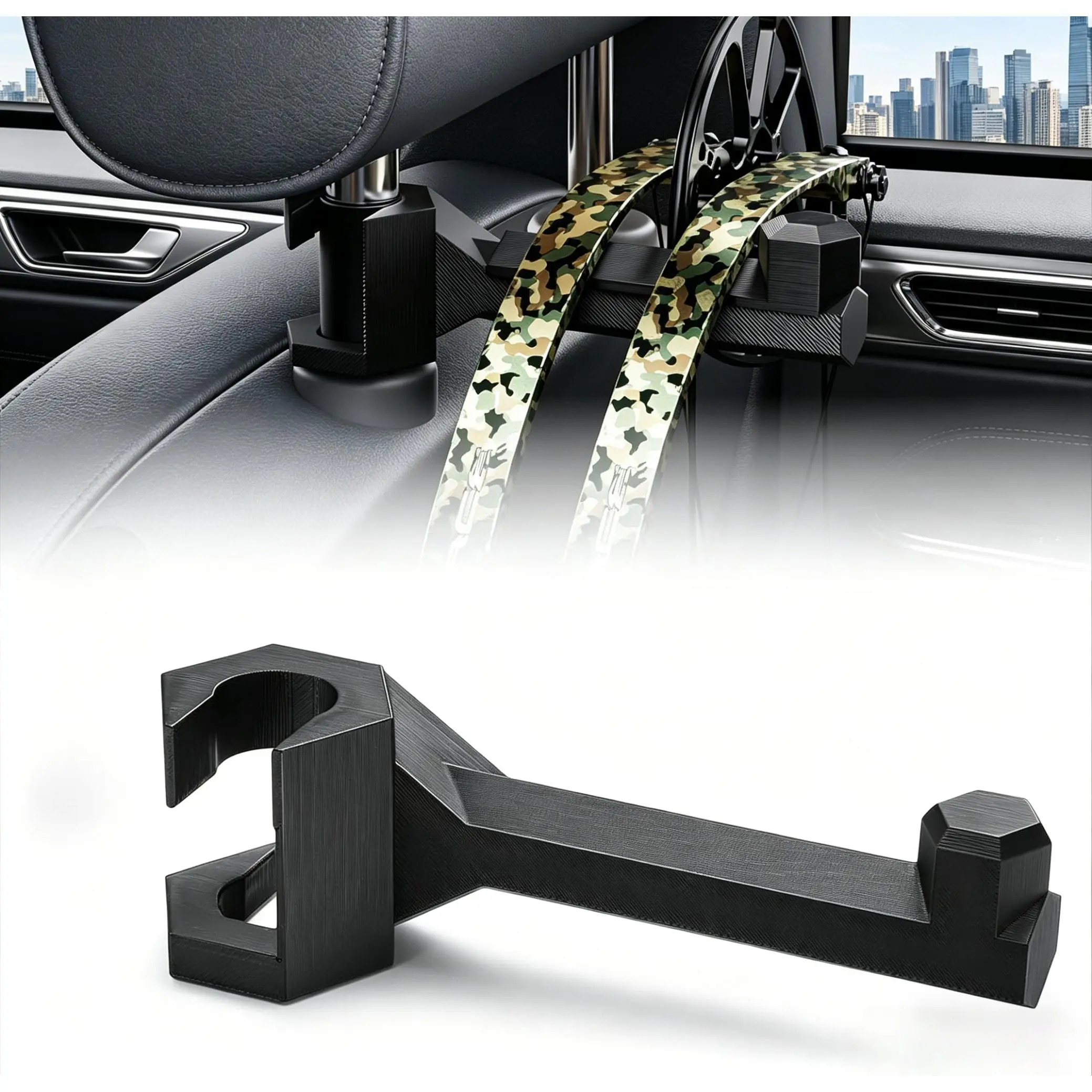 Universal Bow Hanger for Car, SUV & Truck | Headrest Mount Holder | Practical Storage Hook for Hunting & Archery Transport, Car Hanging Accessories, Car Hooks
