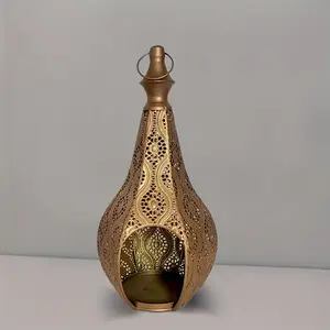 Vintage Moroccan Lantern Decor | Retro Metal Candle Holder for Home & Garden