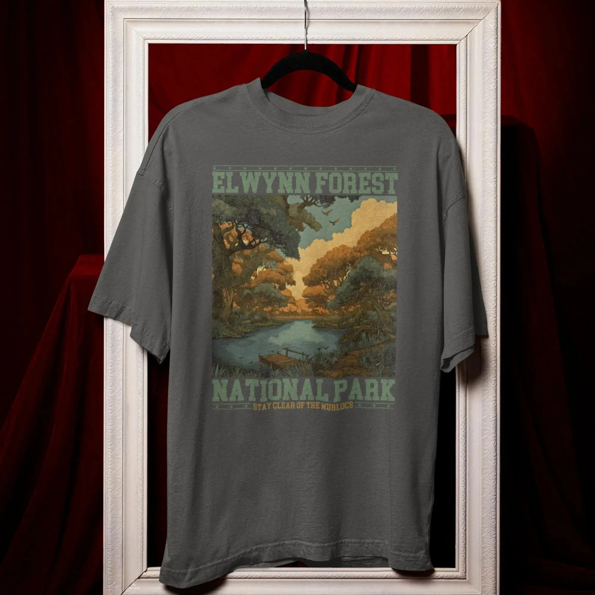 Comfort Colors Elwynn Forest _ Vintage Mmo National Park T-shirt, Retro RPG Gamer Gift Tee, Fantasy Nature Poster Shirt, Murloc Zone Nerd