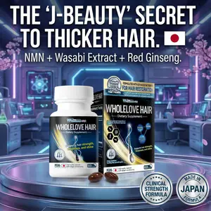 BI GVTA Hair + | Fast Hair Regrowth for Thicker,Fuller Hair | Wasabi , Eutrema, Fermented Red Ginseng,Saw Palmetto Extract | Hair Loss Support for Women & Men | Inflammation Relief & NMN Antioxidante Supplement- 60 Vegetarian Softgels
