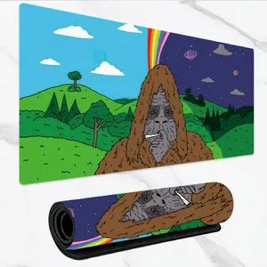 An Electronic Game Mouse Pad Themed Around Sasquatch - with a Colorful Anti-slip Rubber Base and a Durable Polyester Surface, It Is Perfect for Both Gamers and Desktop Decoration.