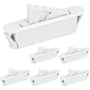 6 Pack 1714WHITE Nylon Snap-in Window Sash Vent Stops for Vinyl Windows, Sash Stoppers Replacement Parts, Security Vent Limit Hardware