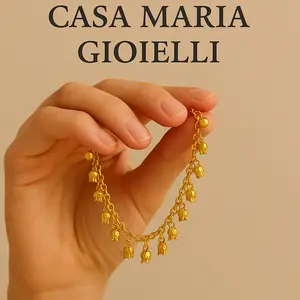 Exclusive Collection - Sonata Lilly Bells Charm Bracelet – 24K Solid Gold Charm Bracelet - Casa Maria Gioielli
