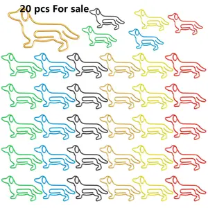 Dachshund Shaped Paper Clip, 20pcs/set Cute Small Paper Clip, Metallic Card Note File Bookmarks Planner Clip, for Dog and Pet Lovers Paperclip