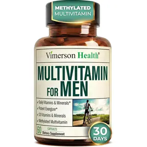 Vimerson Health Multivitamin for Men with Methylated Vitamins & Chelated Minerals for Energy Focus & Immune Health 60 Capsules Daily Supplement - Healthcare