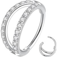 1pc/20G 6mm Silver/Clear CZ