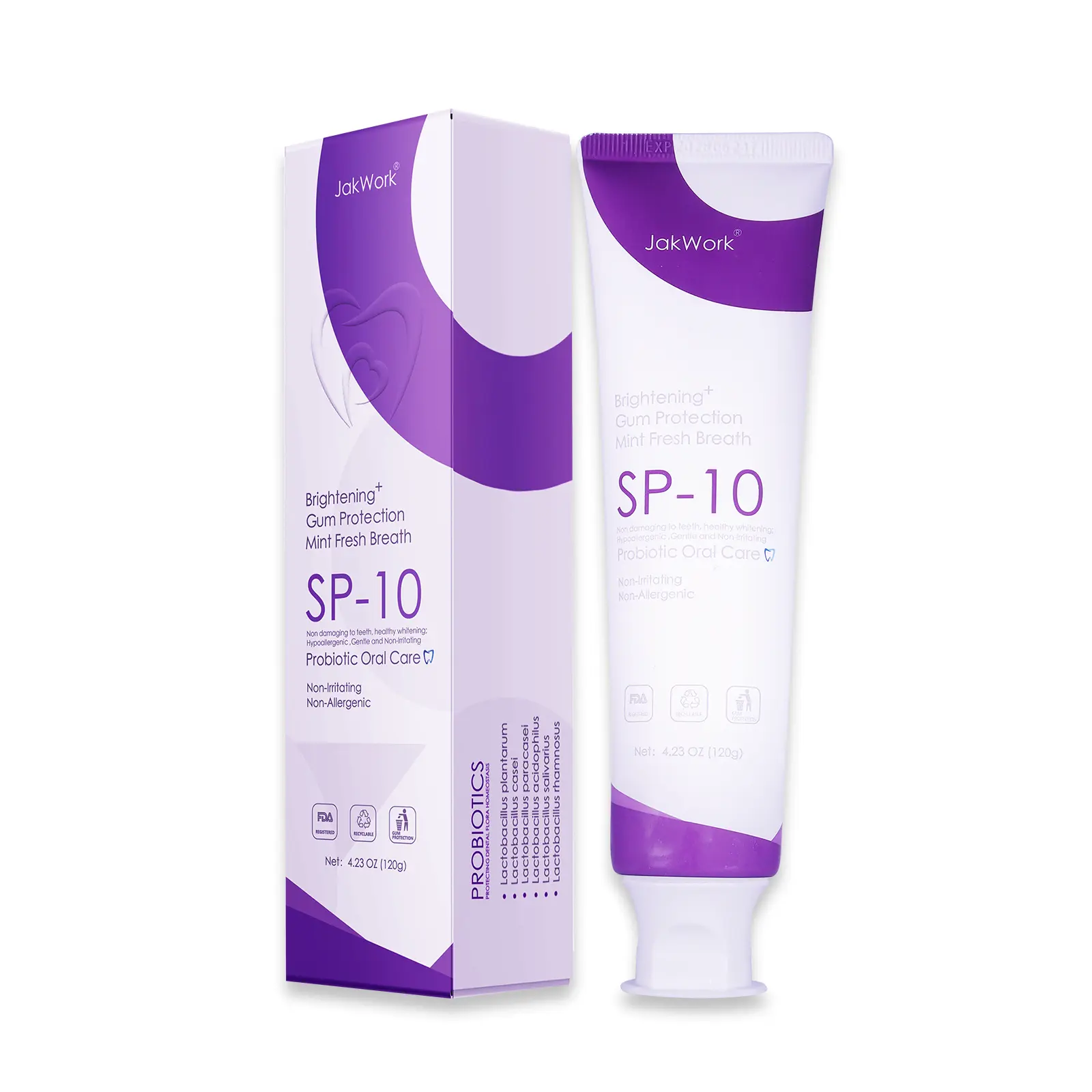 JAKWORK SP-10 Probiotic Whitening Toothpaste – Enamel-Safe Gentle Formula, Fluoride-Free, Fresh Breath for Daily Use