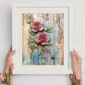 24 Sheets Vintage Floral Scrapbook Paper | Distressed Textured Craft Paper with Botanical Designs in Romantic Color Palette | Premium 300GSM Cardstock for Card Making, Junk Journals, Gift ,Art Supplies,TikTokShopJumpstartSale