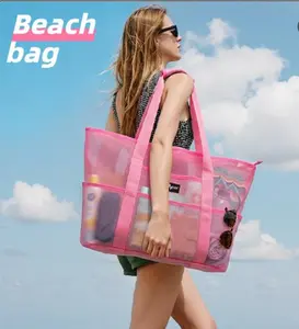 ZUXNZUX Beach bag-Waterproof Reusable Tote,Gym-Style Shoulder Bag,large tote bag, Travel Duffel Bag,Sand-Resistant Lightweight Foldable Zippered Storage for Beach, Gym, Reusable Bag, Storage ToteSports Tote Gym Bag with Wet Pocket,Baby outing bag
