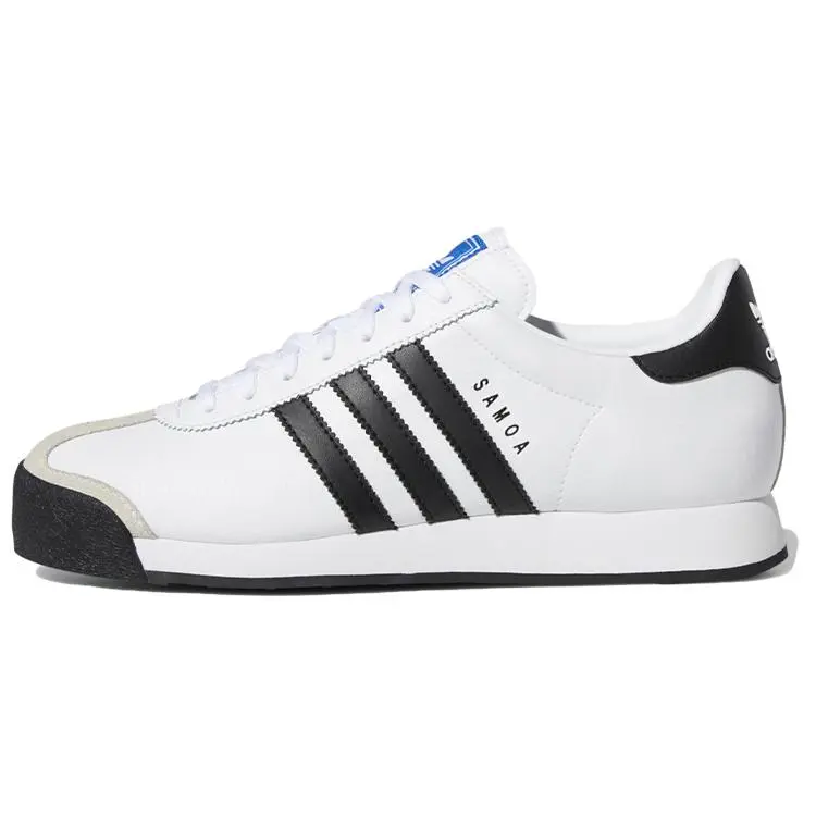 Adidas Samoa Lea Minimalist Durable Non-slip Low Top Sneakers Unisex White Black 675033
