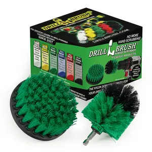 Mini & 4in Green Brushes - Medium Bristles - Kitchen & Appliances Cleaning | G-S-4M-QC-DB