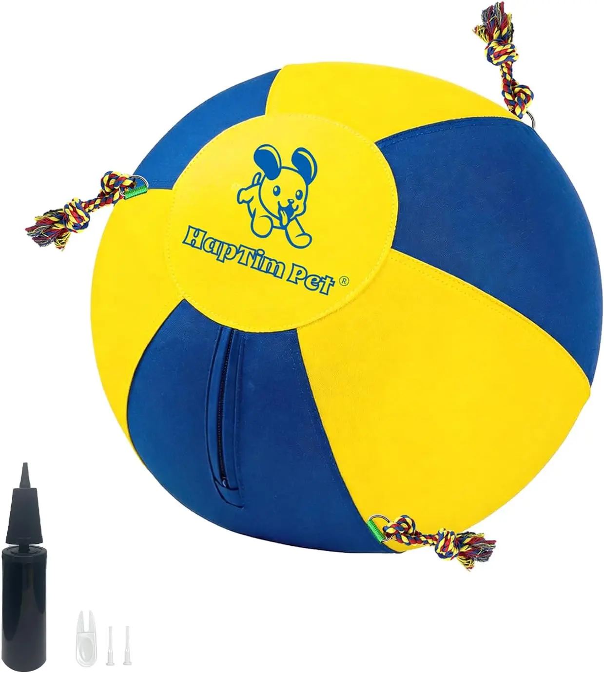 Hap Tim Upgraded 18" Heavy-Duty Herding Ball for Dogs with Knotted Ropes