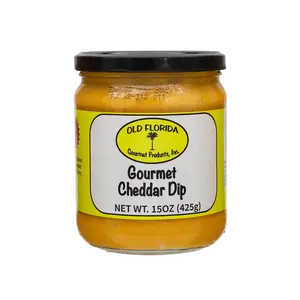 Cheddar Dip from Old Florida Gourmet | Eat Warmed or As-Is | Premium Cheese Sauce 15 oz in a Glass Jar | Authentic South Florida Recipe