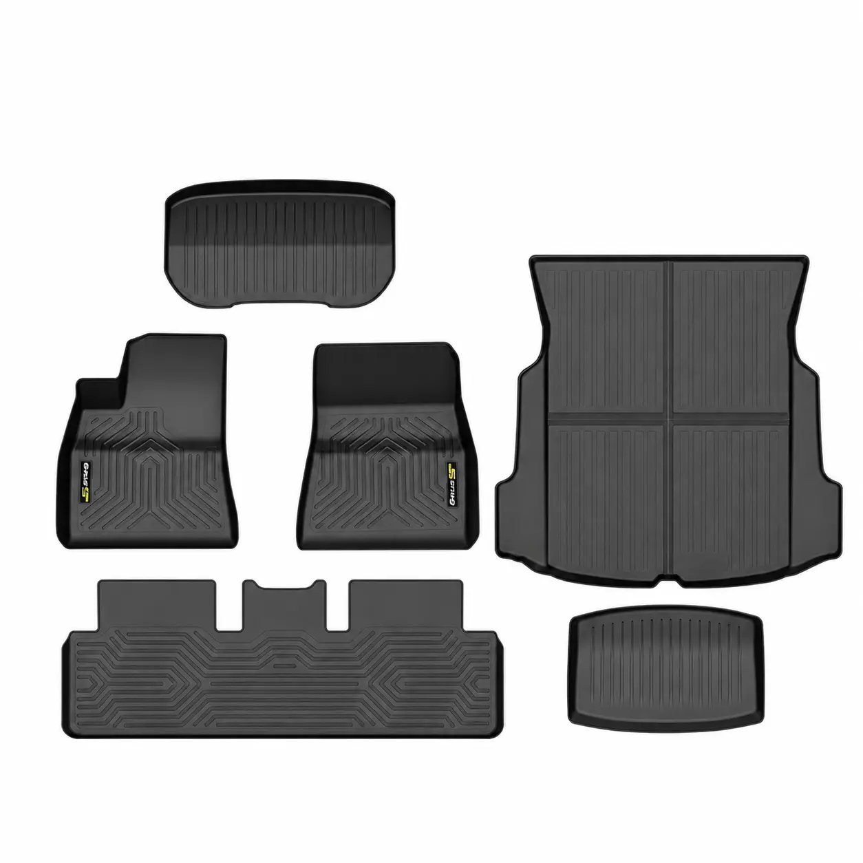Floor Mats compatible with  2017- 2026 Model 3 Floor Liners TPE All Weather Custom Fit Floor Cargo Liners Trunk Mats Accessories Front & Rear Cargo Mat Full Set,3-6PCS Black