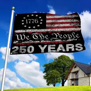 1pc 250 Years America Anniversary 250th Independence Day Freedom Flag 2 Grommets 3x5ft 4x6ft Polyester Perfect for Home Garden and Patriotic Displays