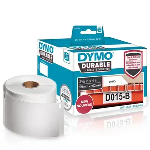 Dymo 1933088 LW Durable 2-5 16 x 4 in. White Poly, 300 Labels