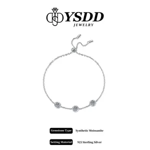 【10.30 TODAY ONLY】Classic 1.5CT Bezel Slider Bracelet vvs Synthetic Moissanite Bracelet in 925 Sterling Silver