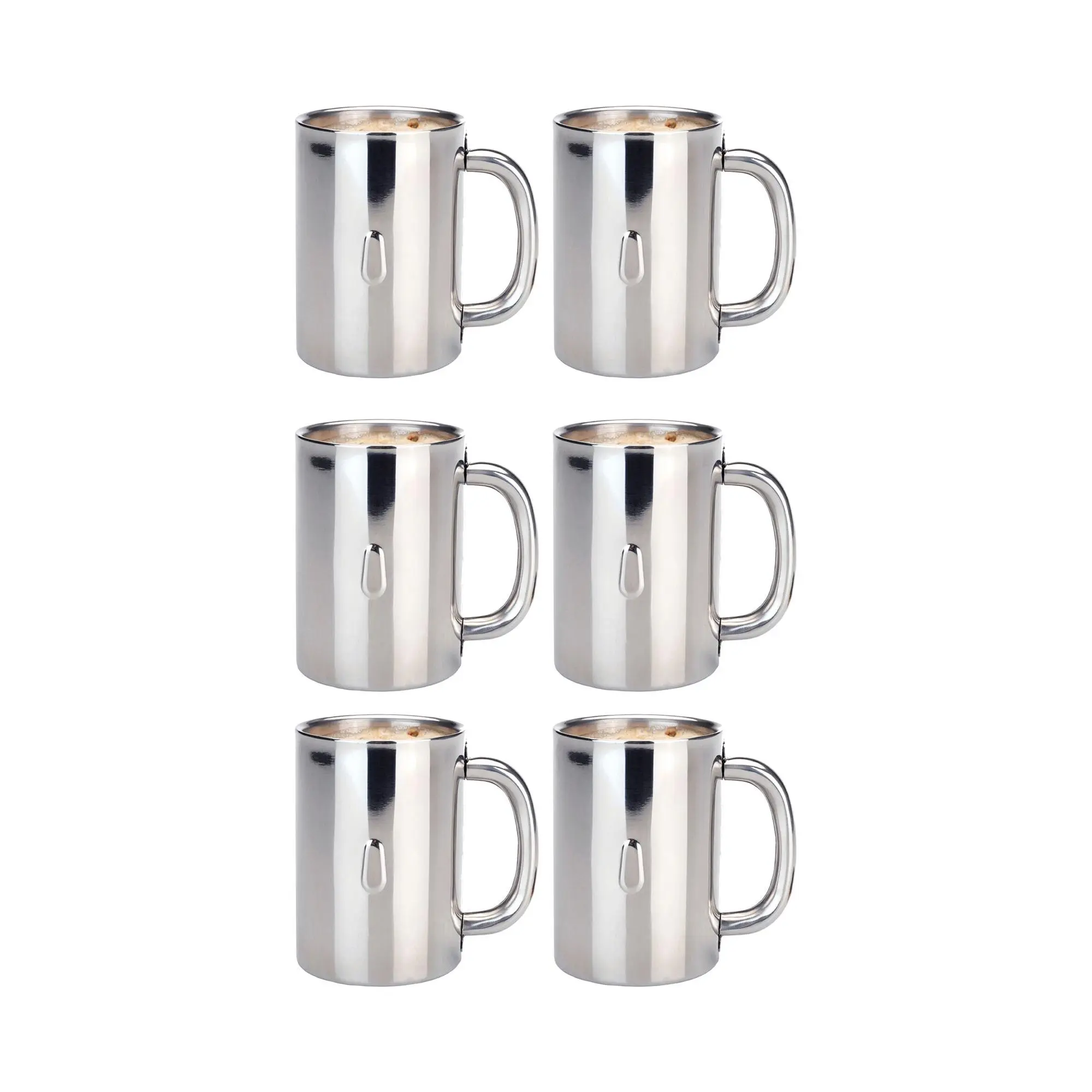BergHOFF Straight 6Pc 18/10 SS Mug Set, 12 oz BergHOFF Straight 6Pc 18/10 SS Mug Set, 12 oz