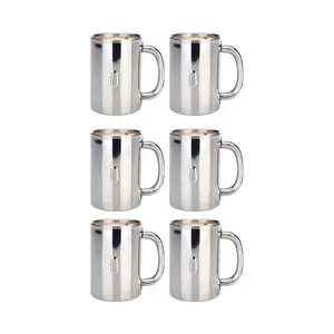 BergHOFF Straight 6Pc 18/10 SS Mug Set, 12 oz