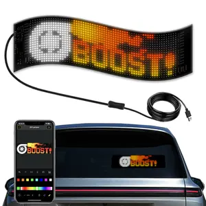 LED Flexible Display App Bluetooth Car Advertising Screen Full Color Smart Bumper Stickers IP65 Waterproof Soft Screen Display