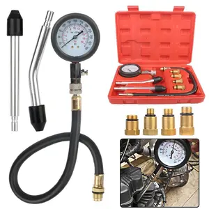 Engine Cylinder Compression Test Gauge Set - Automotive, Motorcycle Repair Diagnostic Tool for SUVs, ATVs