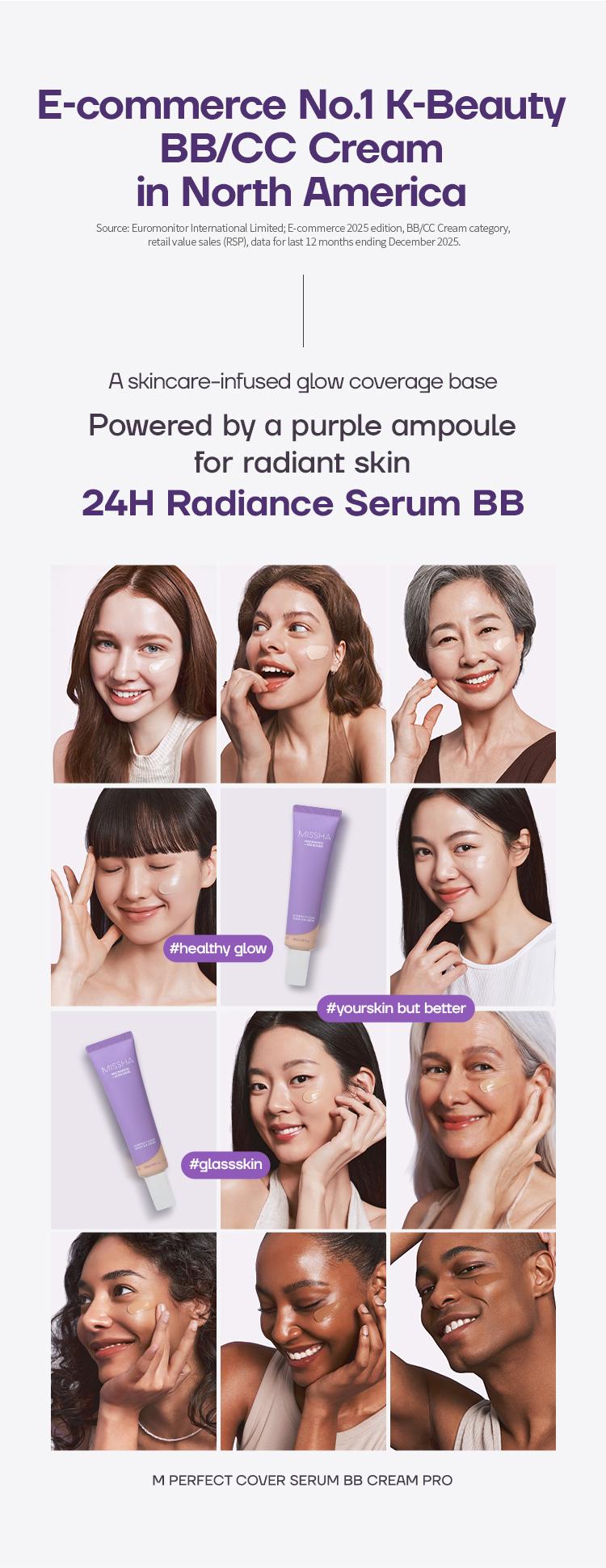 [MISSHA Official] M Perfect Cover Serum BB Cream (35ml) - Bifida Ferment Lysate Serum-Infused BB Cream for Anti-Aging Skin Rejuvenation, Skin Tint, Tinted Moisturizer, Skin Care Foundation Makeup,Superfood Complex,Glass Skin CardiBB OGBB PurpleBB