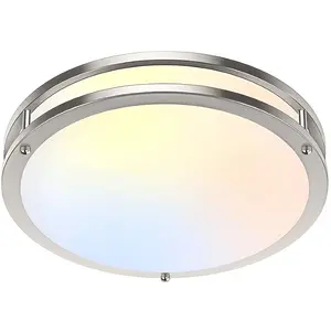 36W LED Pendant Light for Bedroom & Kitchen 3600 Lumens Super Bright Dimmable Recessed 6500K/5000K/4000K/3000K/2700K Modern Lighting Fixture 13 Inches Nickel Plated