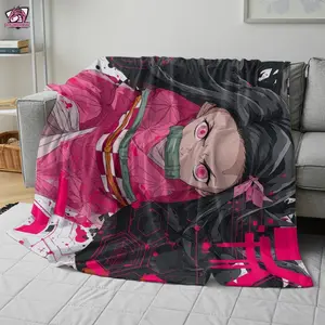Demon Slayer Ultra-Soft Anime Print Throw Blanket for Home Sofa Office Travel Christmas Valentine Gift for Men Women Relatives Ultra-Cozy & Lightweight 251028