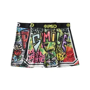 PSD Men's PSD Hype Boxer Brief 2 Pack - Standard Length 7 Inch Inseam, Soft and Breathable Poly Blend Fabric