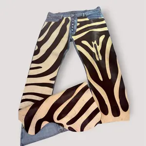 Custom Zebra Hide Jeans (Made to Order)
