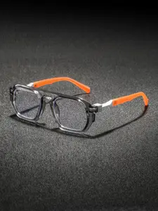 Men's Plastic Square Frame Glasses, Simple Artistic College Style, Casual Korean Fashion, Suitable for Commuting Vacation Party, Square Frame Eyeglasses