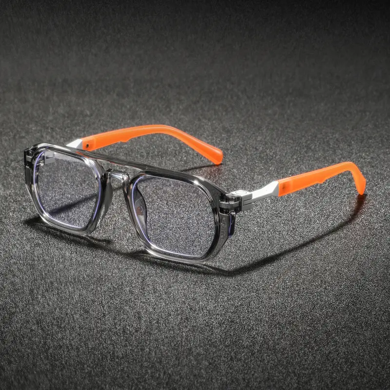 Men's Plastic Square Frame Glasses, Trendy Square Frame, Simple Artistic College Style, Casual Korean Fashion, Suitable for Commuting Vacation Party