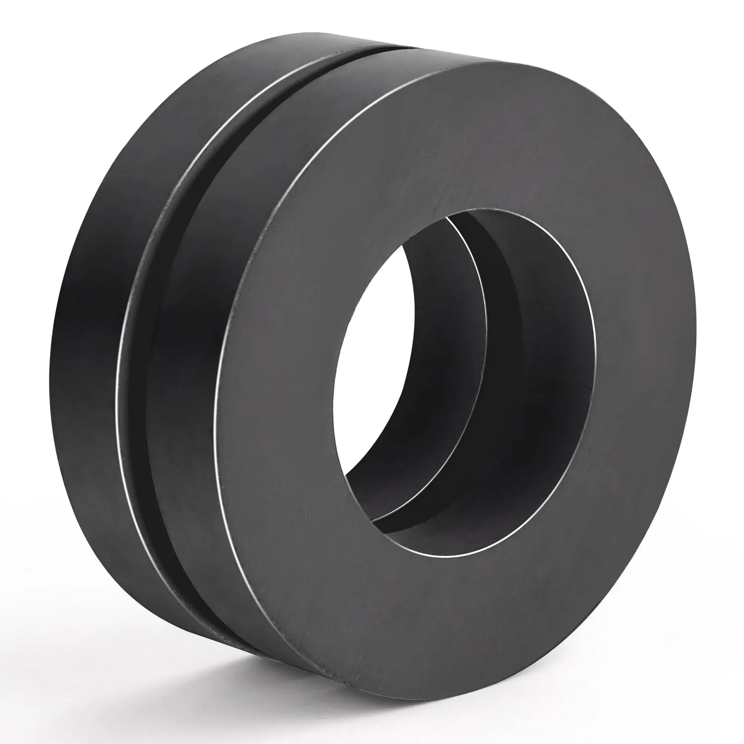 TRYMAG Ferrite Big Ring Magnet, Round Ceramic Magnets with Hole, OD2.36 x ID1.26 x 10mm, Large Magnets Heavy Duty for DIY, Science Projects Industria-Pack of 2