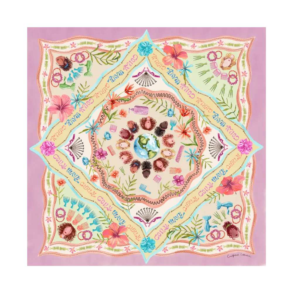 Curls Everywhere Silk Scarf