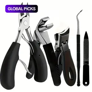 Professional Nail Clipper Set, 5-Piece Stainless Steel Nail Clippers, Nail File and Nail Pliers Manicure and Pedicure Kit for Home and Salon Use, Nail Care Tool #GLOBAL PICKS