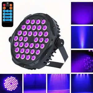 1Pack UV Blacklights Par Light 36LEDs - RGB Stage Par Lights Sound Activated by Remote &DMX Control Uplights for Events Church Wedding Music Dance Show DJ Party Lighting
