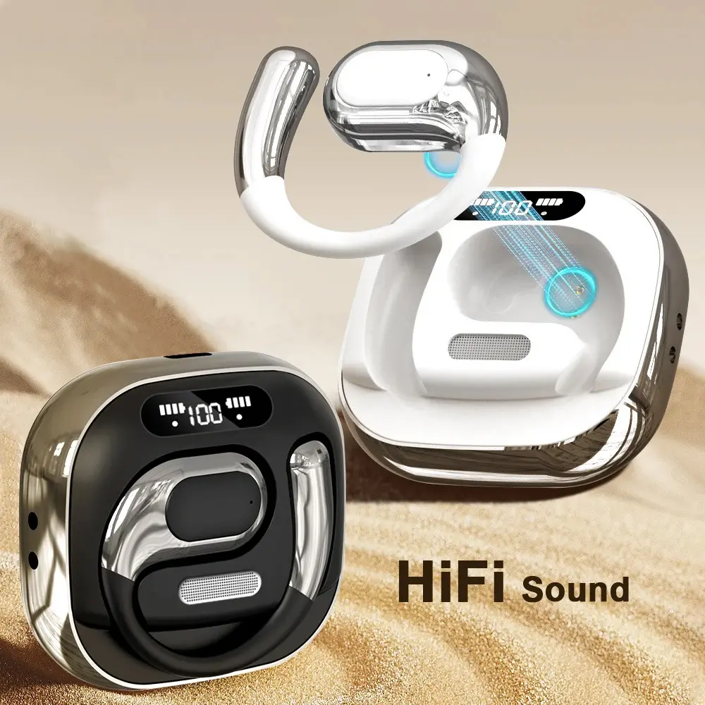 Ergonomic LED Display Bluetooth Earphones with IPX5 Waterproof & 72H Long Playtime - Bluetooth 5.5