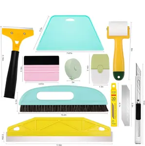 Peel and Stick Wallpaper Installation Tool Kit – Essential Smoothing & Edge Guider Set with Paste Brush for DIY Backsplash, Contact Paper, Vinyl Wrap & Shelf Liner Application