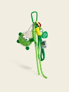 Cute Plush Ball Bag Charm Keychain, Cartoon Doll Backpack Decoration, Trendy Couple Gift, Soft Stuffed Toy Accessory, Keychain For Bags, Stylish Keychain