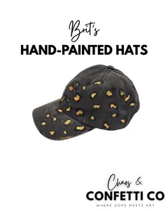 Custom Hand-Painted Adjustable Acrylic Ballcaps By Brit Rose