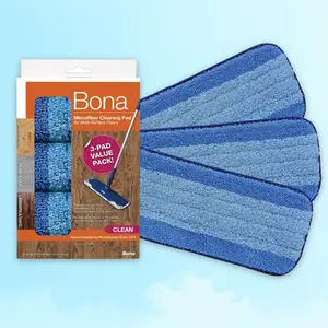 Bona Reusable Mop Refill Pads 3ct - Microfiber, for Hard Floors, Unscented